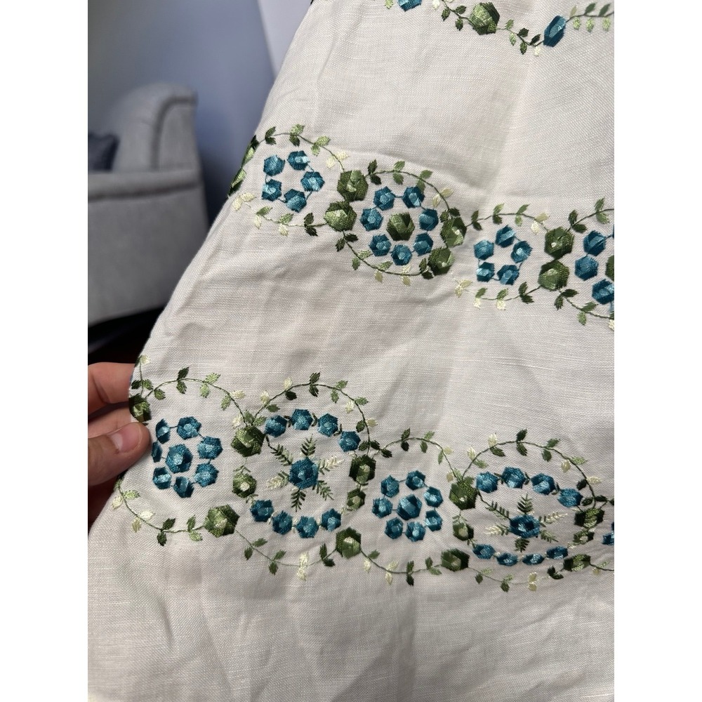 Ann Taylor NWT Linen Halter Floral Embroidered Coquette Dress Size 10 Feminine - Picture 10 of 11